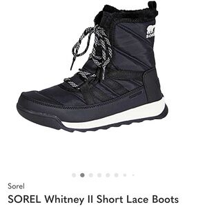 Sorel Whitney II Black Lace-Up Winter Boots